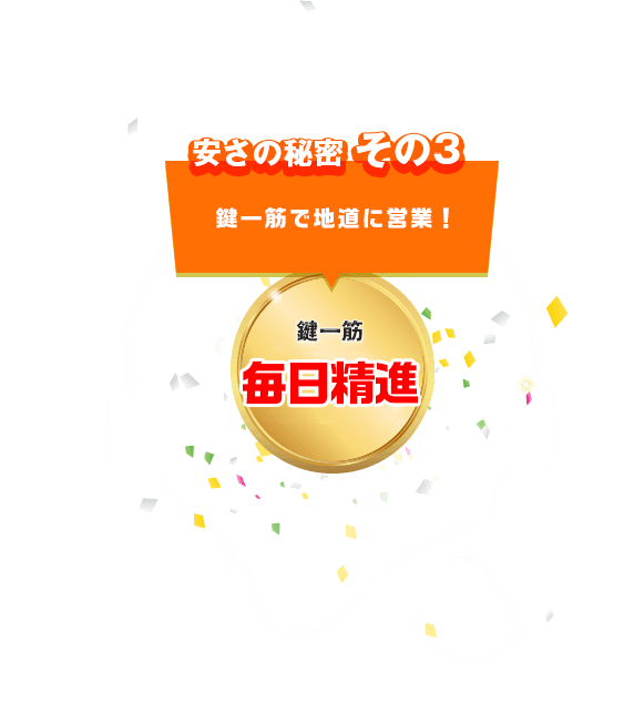 安さの秘密 その3、鍵一筋で創業15年